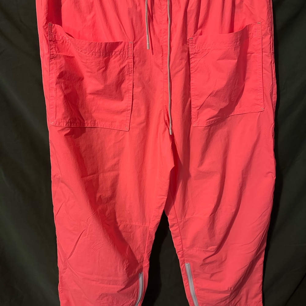 Free People Neon Orange Track Pants